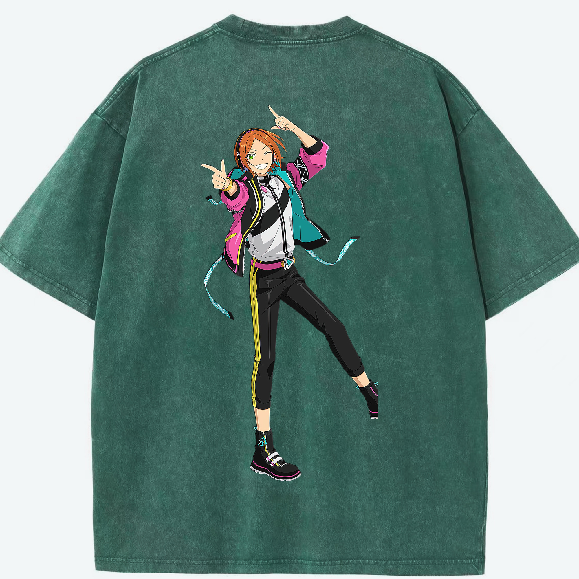 （画像用） あんさんぶるスターズ! Ensemble Stars 綿100% ヴィンテージ風 半袖Tシャツ（背面プリント）